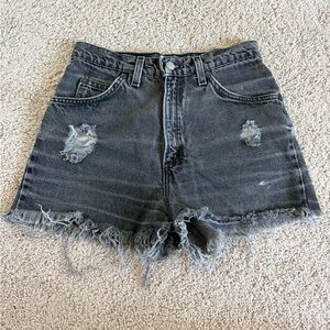 Vintage Levi’s Distressed Cutoff Denim Shorts Gray High Rise - fits approx 26/27